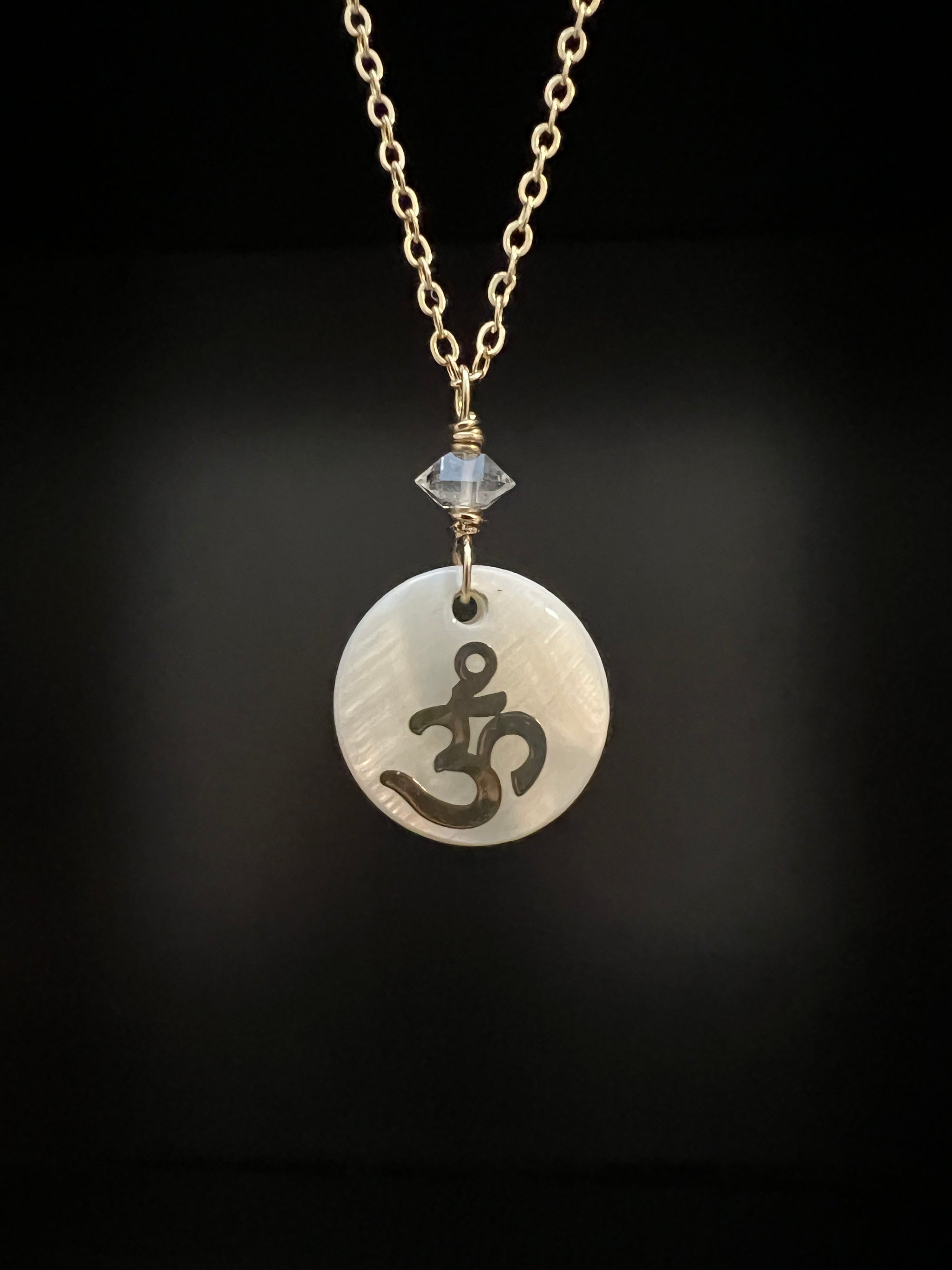 Mother of Pearl Ohm Necklace by Pake