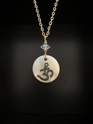 Mother of Pearl Ohm Necklace by Pake