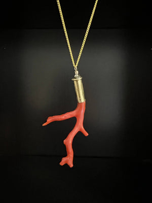 Mediterranean Coral Bullet Necklace by Pake