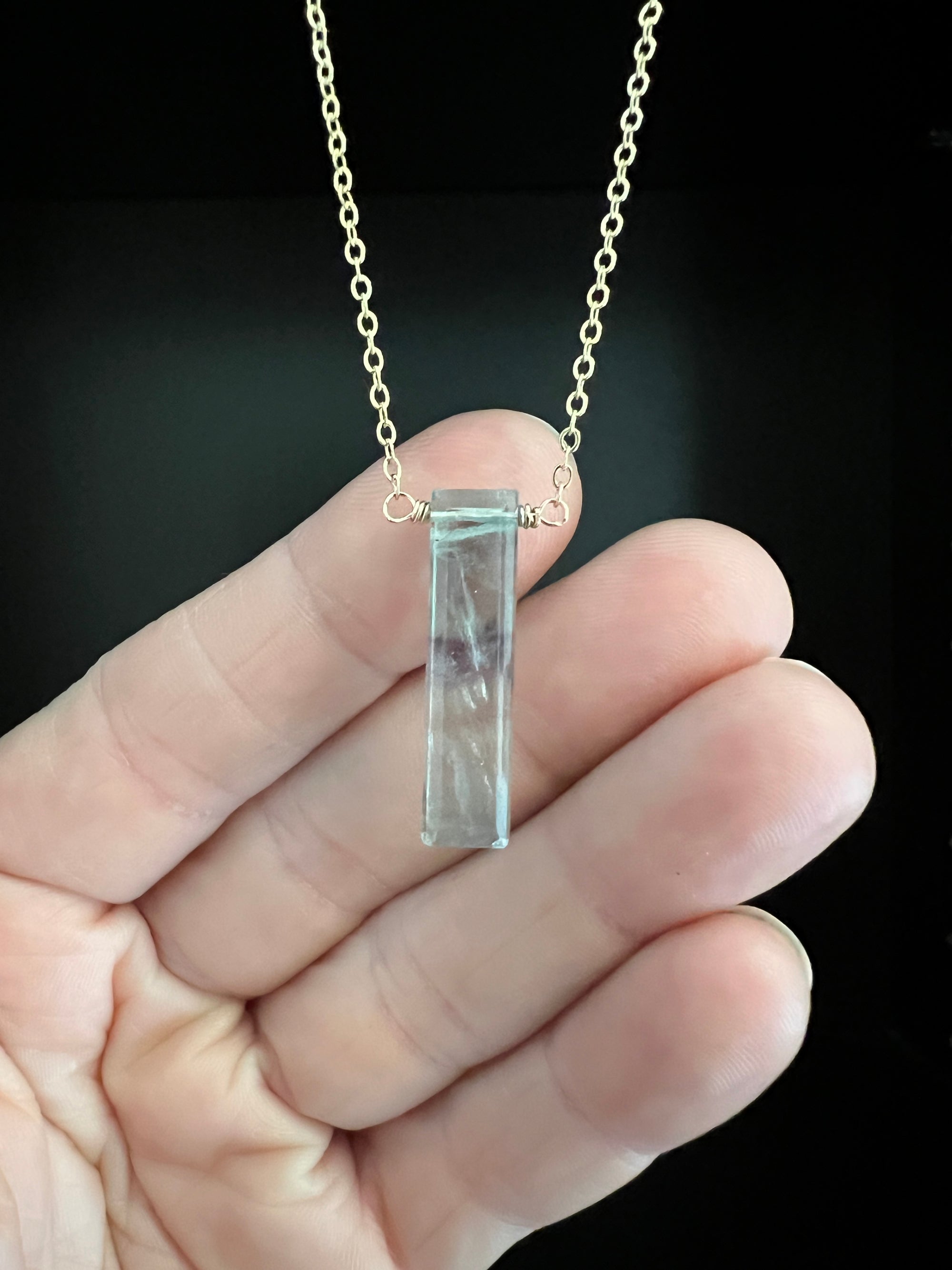Pale Fluorite Bar Necklace by Pake
