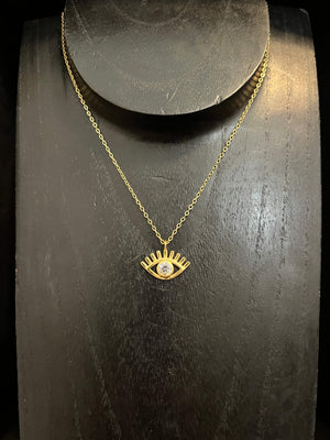 Rhinestone Eye Necklace by Pake