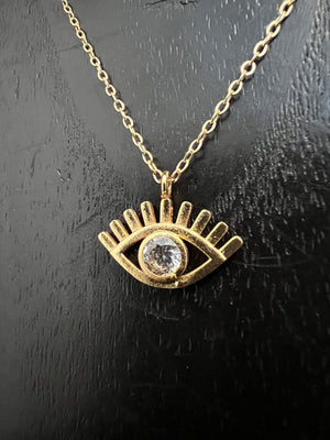 Rhinestone Eye Necklace by Pake