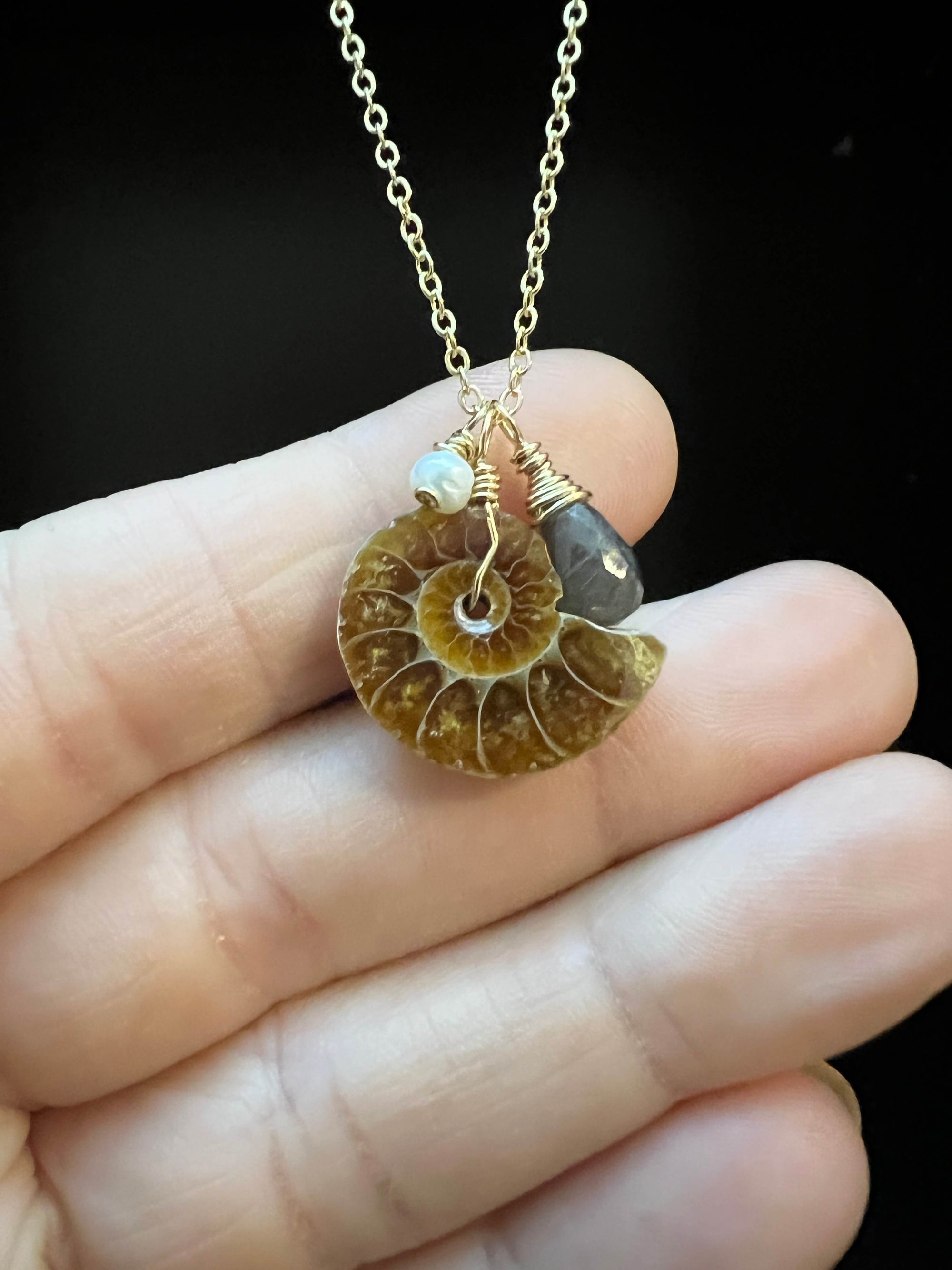 Small Ammonite Necklace by Pake