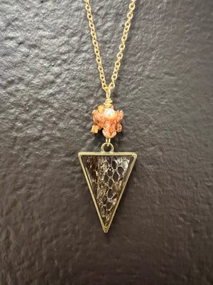 Snake Skin and Vertebrae Necklace by Pake