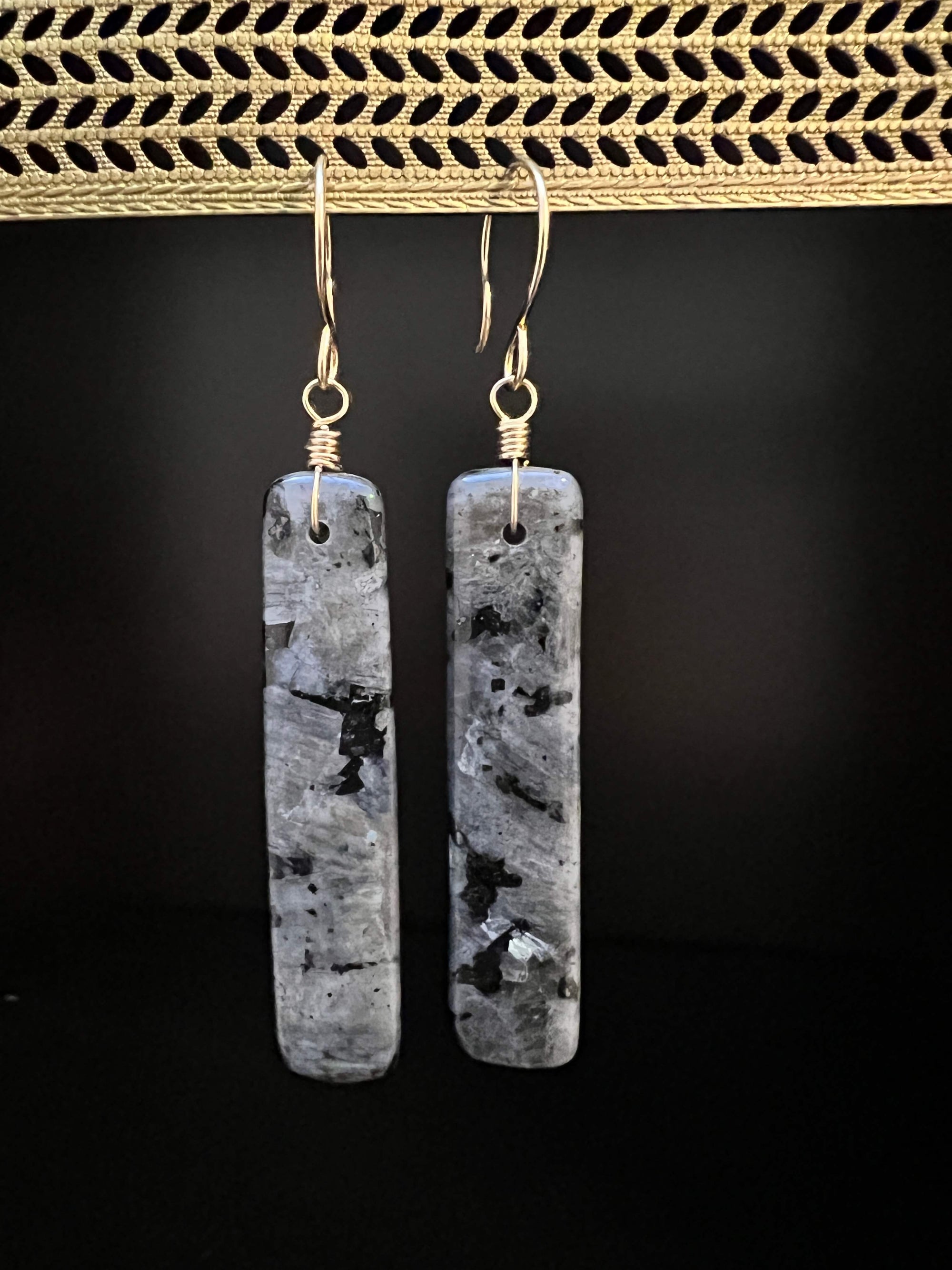 Spectrolite Bar Earrings by Pake