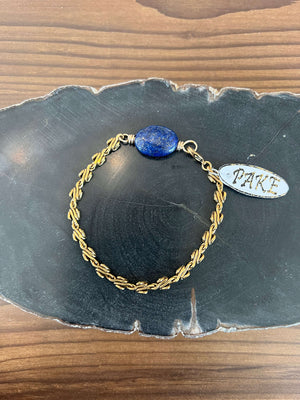 Vintage Coco Chanel Chain with Lapis Bracelet by Pake