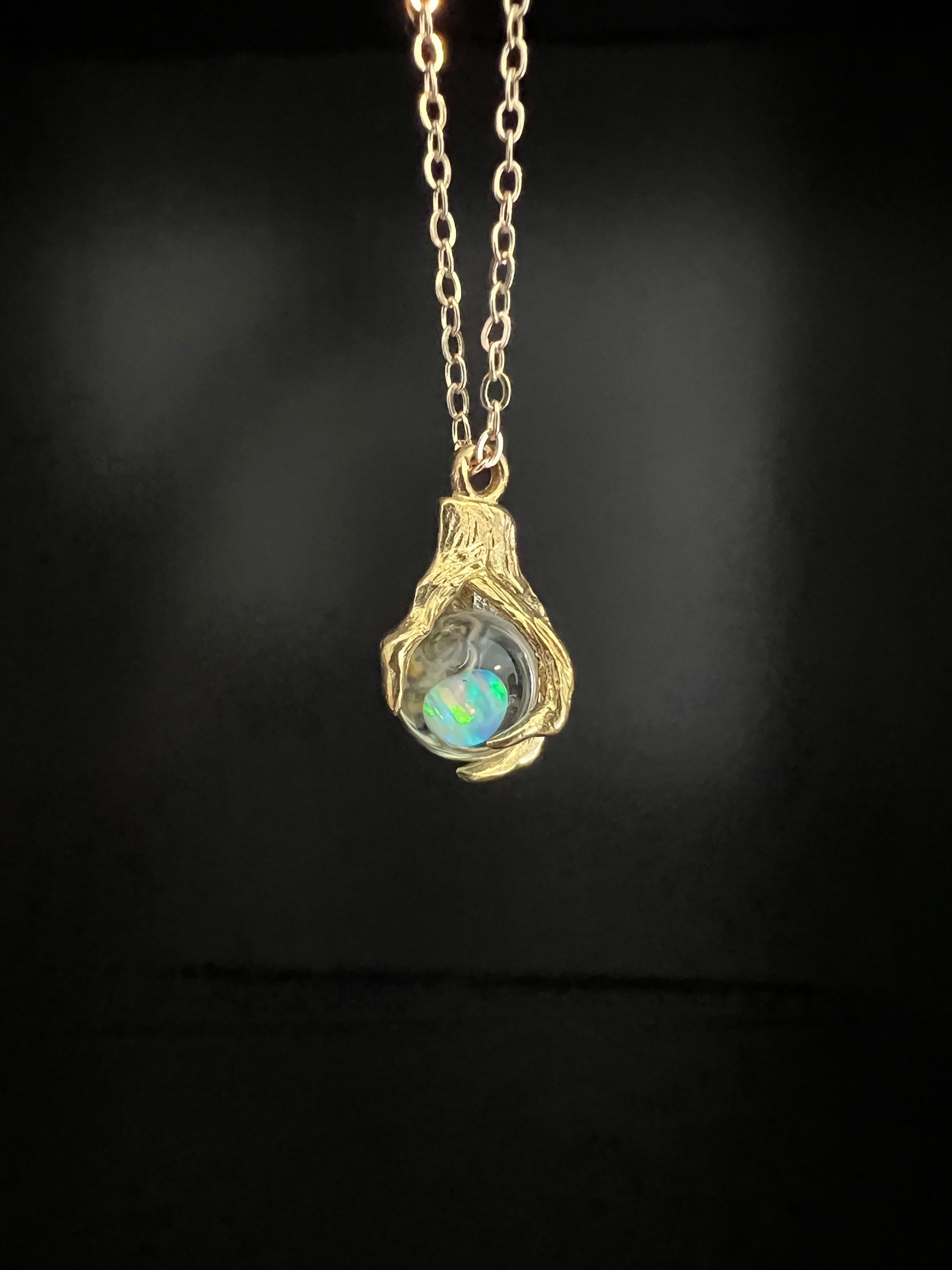 White Opal Claw Necklace  by Pake