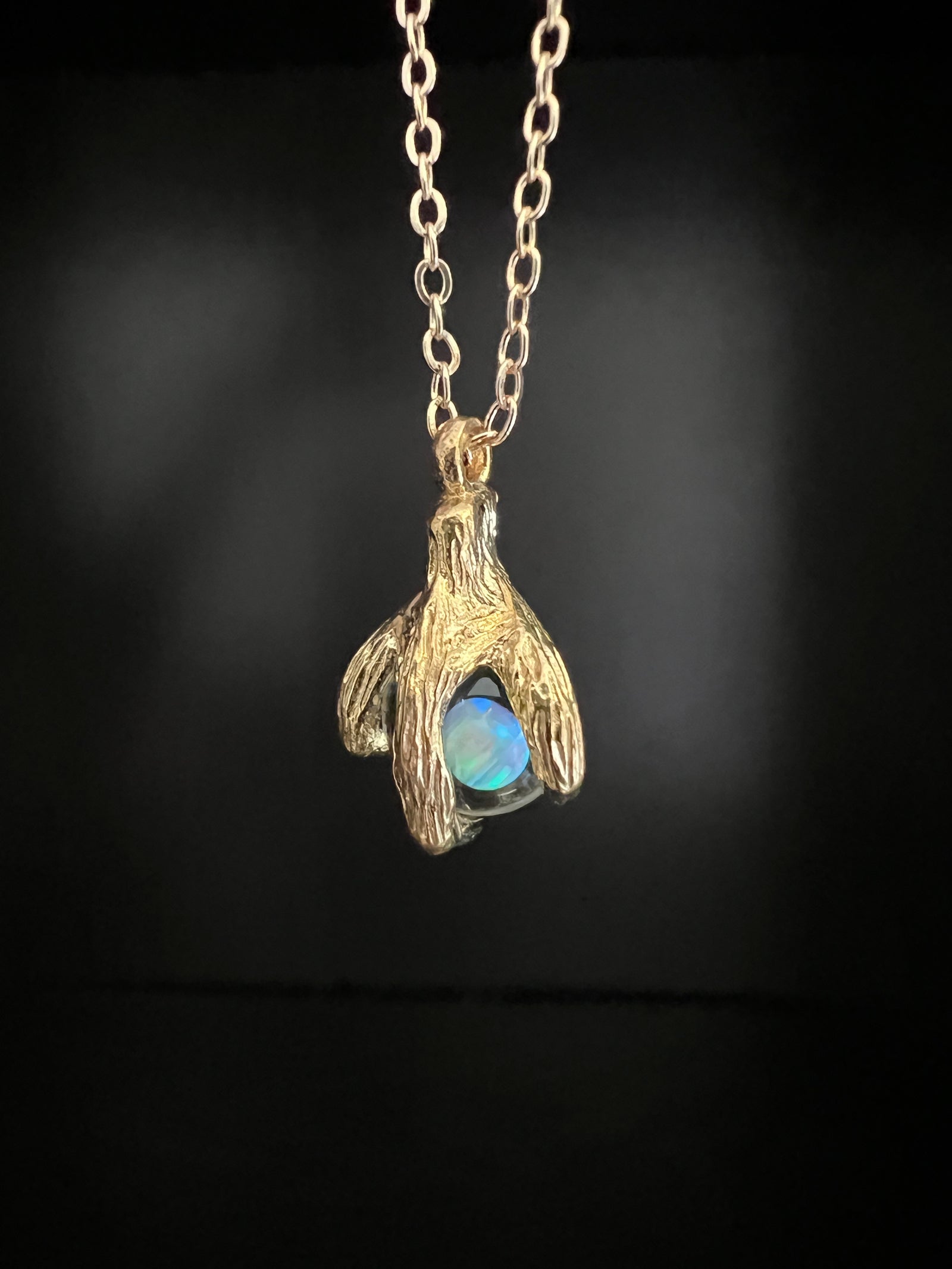 White Opal Claw Necklace  by Pake