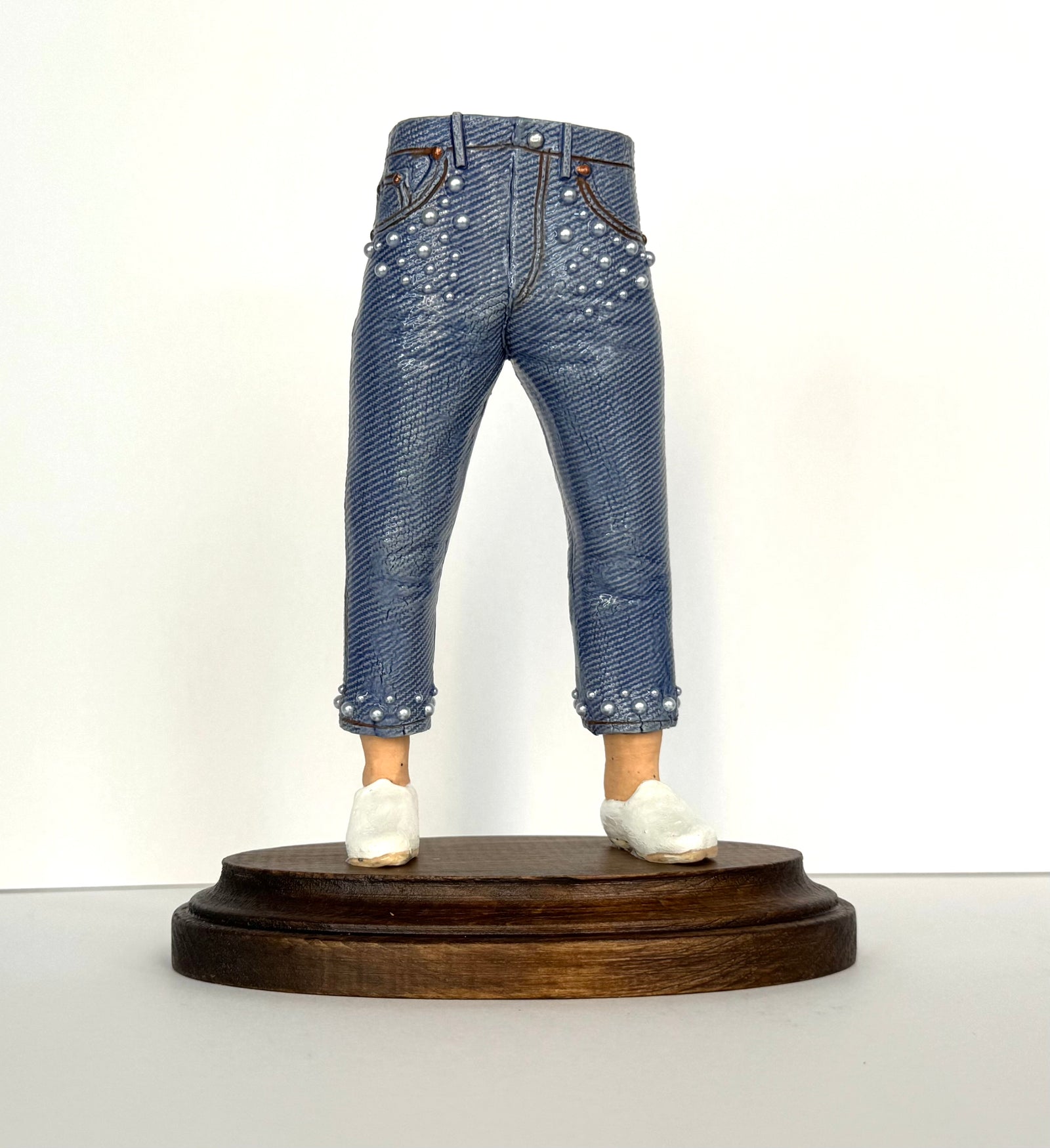 Pearl Studded Capri Jeans with White Shoes by Pamela Gross
