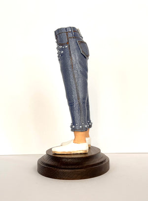 Pearl Studded Capri Jeans with White Shoes by Pamela Gross