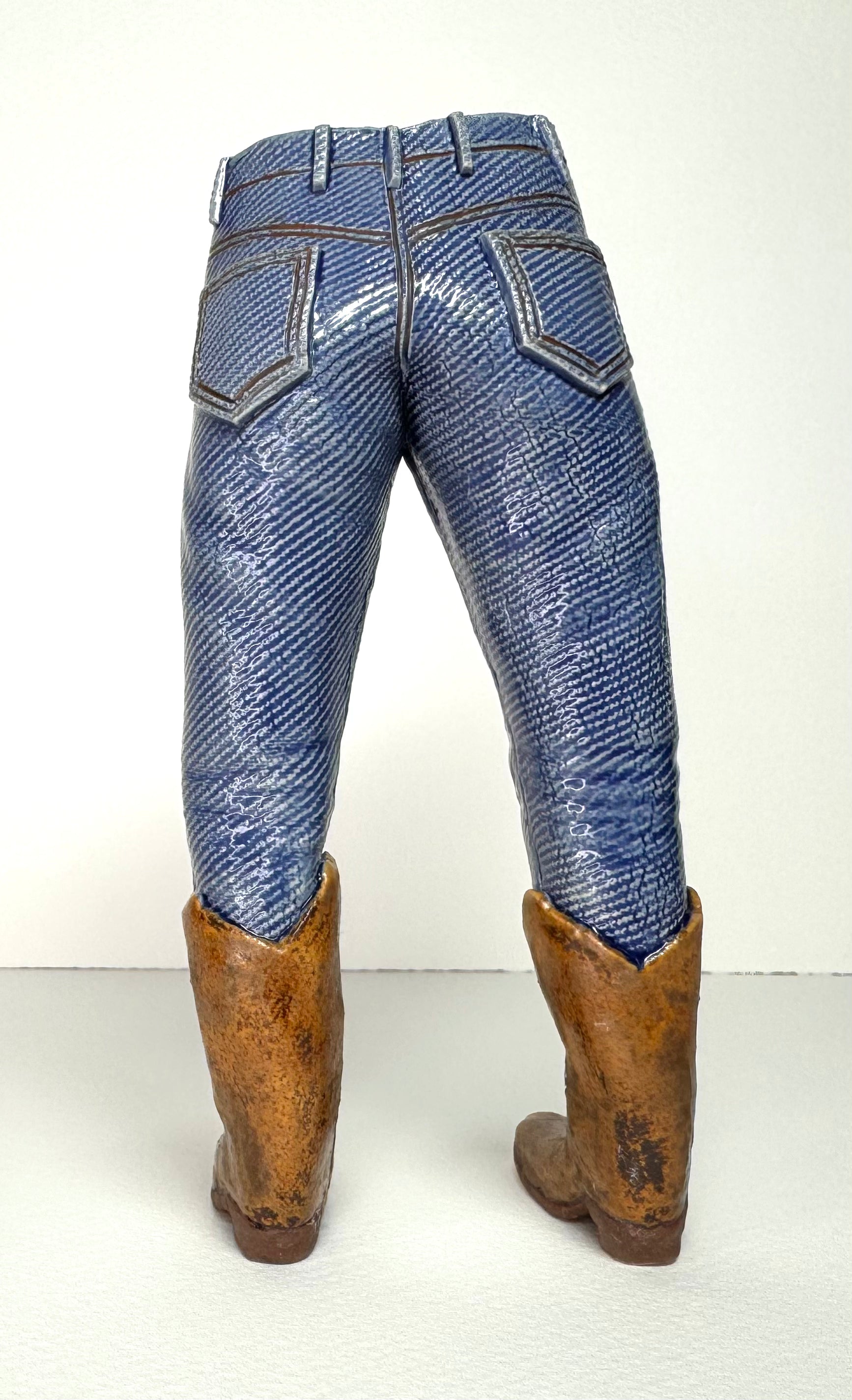 Walkabout Jeans Cowgirl in Brown Boots with Butterflies by Pamela Gross