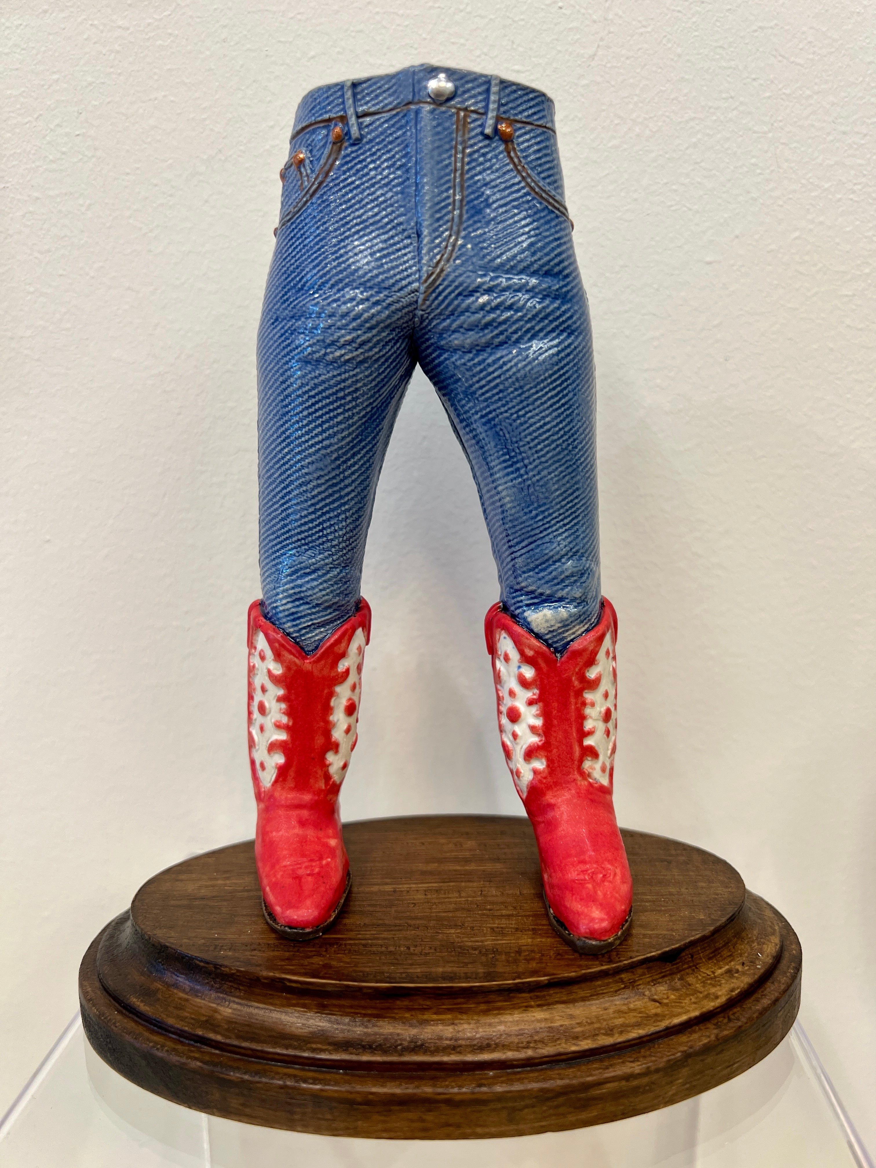 Walkabout Jeans Cowgril with Red Boots by Pamela Gross