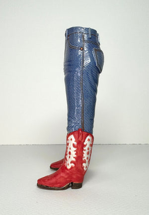 Walkabout Jeans Cowgril with Red Boots by Pamela Gross