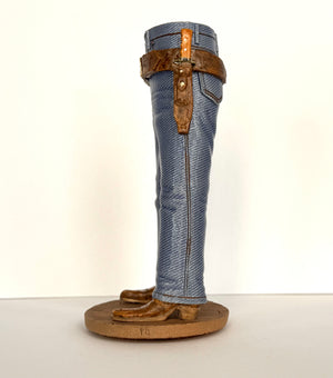 Walkabout Jeans Gunslinger with Knife by Pamela Gross