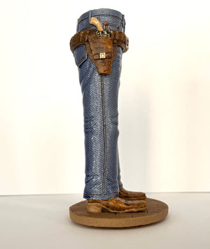 Walkabout Jeans Gunslinger with Knife by Pamela Gross