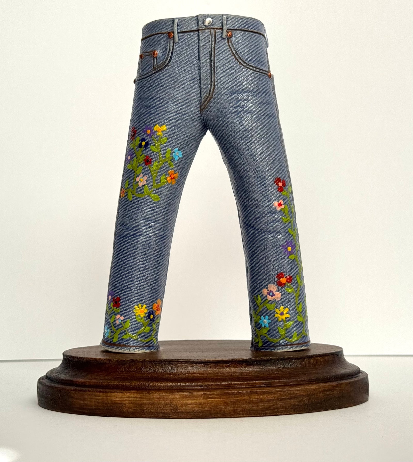 Walkabout Jeans with Vines and Flowers by Pamela Gross