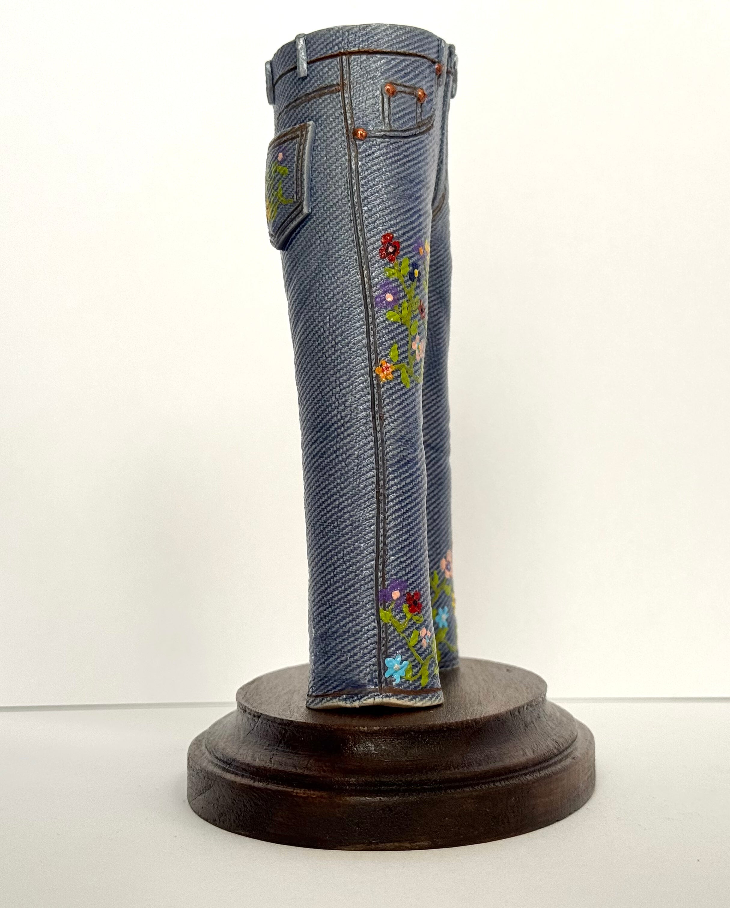 Walkabout Jeans with Vines and Flowers by Pamela Gross