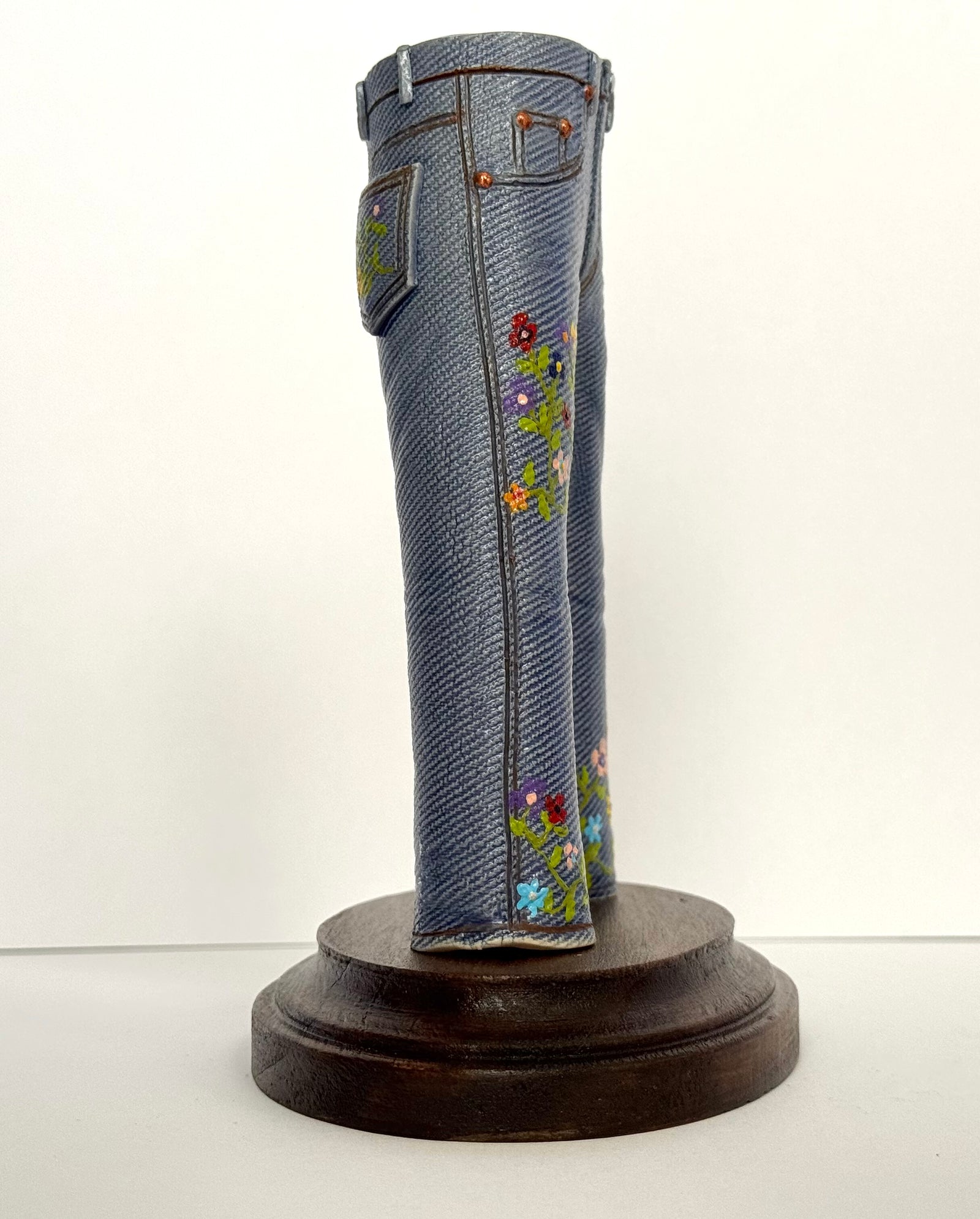 Walkabout Jeans with Vines and Flowers by Pamela Gross