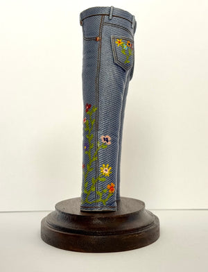 Walkabout Jeans with Vines and Flowers by Pamela Gross