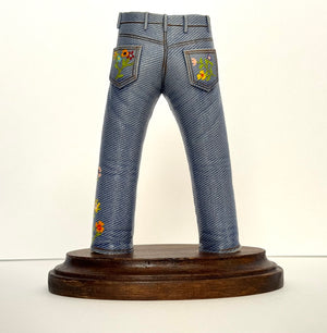 Walkabout Jeans with Vines and Flowers by Pamela Gross
