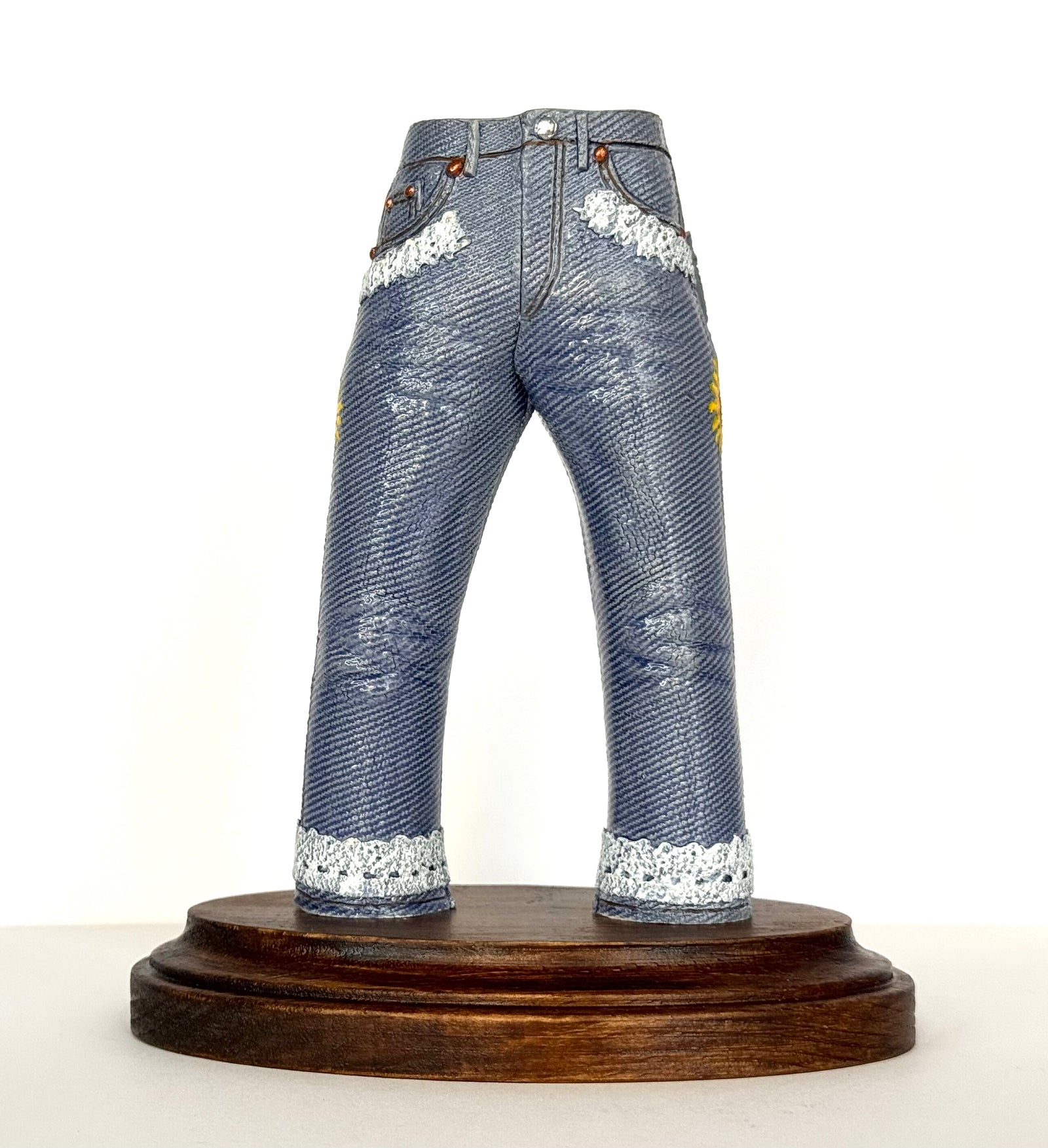 Walkabout Jeans with Sunflowers and Lace by Pamela Gross