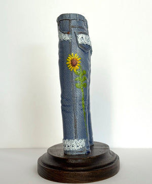 Walkabout Jeans with Sunflowers and Lace by Pamela Gross