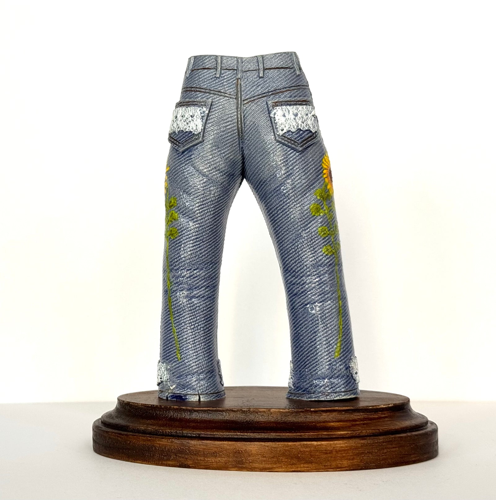 Walkabout Jeans with Sunflowers and Lace by Pamela Gross