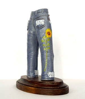 Walkabout Jeans with Sunflowers and Lace by Pamela Gross