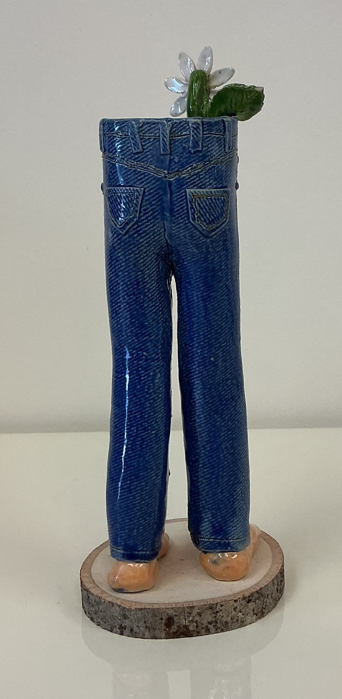 Large Walkabout Jeans with Daisy and Feet by Pamela Gross