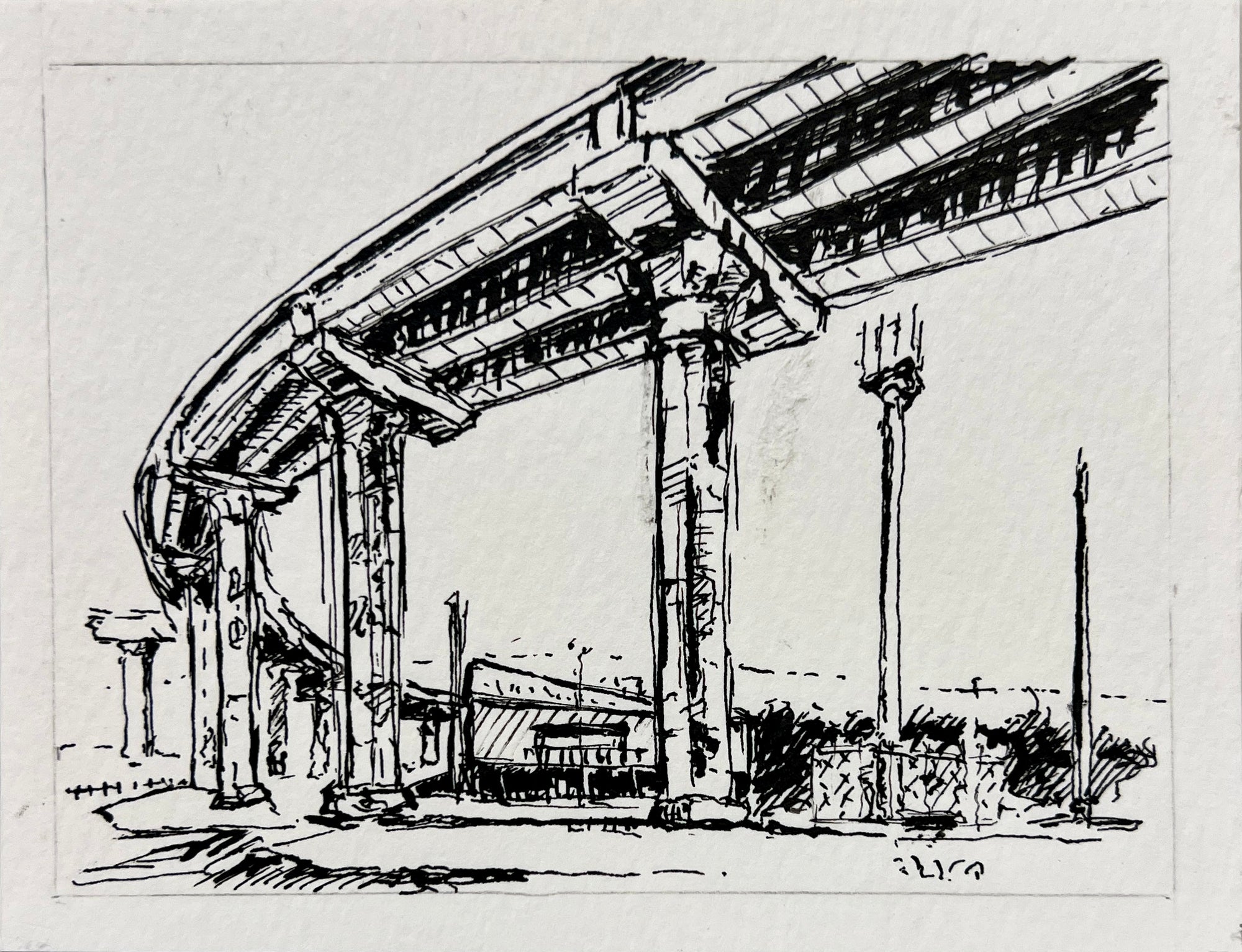 Abandoned Building IH-35 & 183 by Paul Moncus - Mini Original