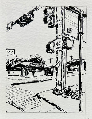 Abandoned Gas Station on 35th Street by Paul Moncus - Mini Original