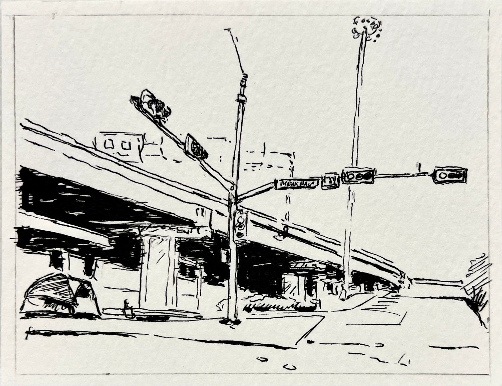 Ben White Near Dan's Hamburgers by Paul Moncus - Mini Original