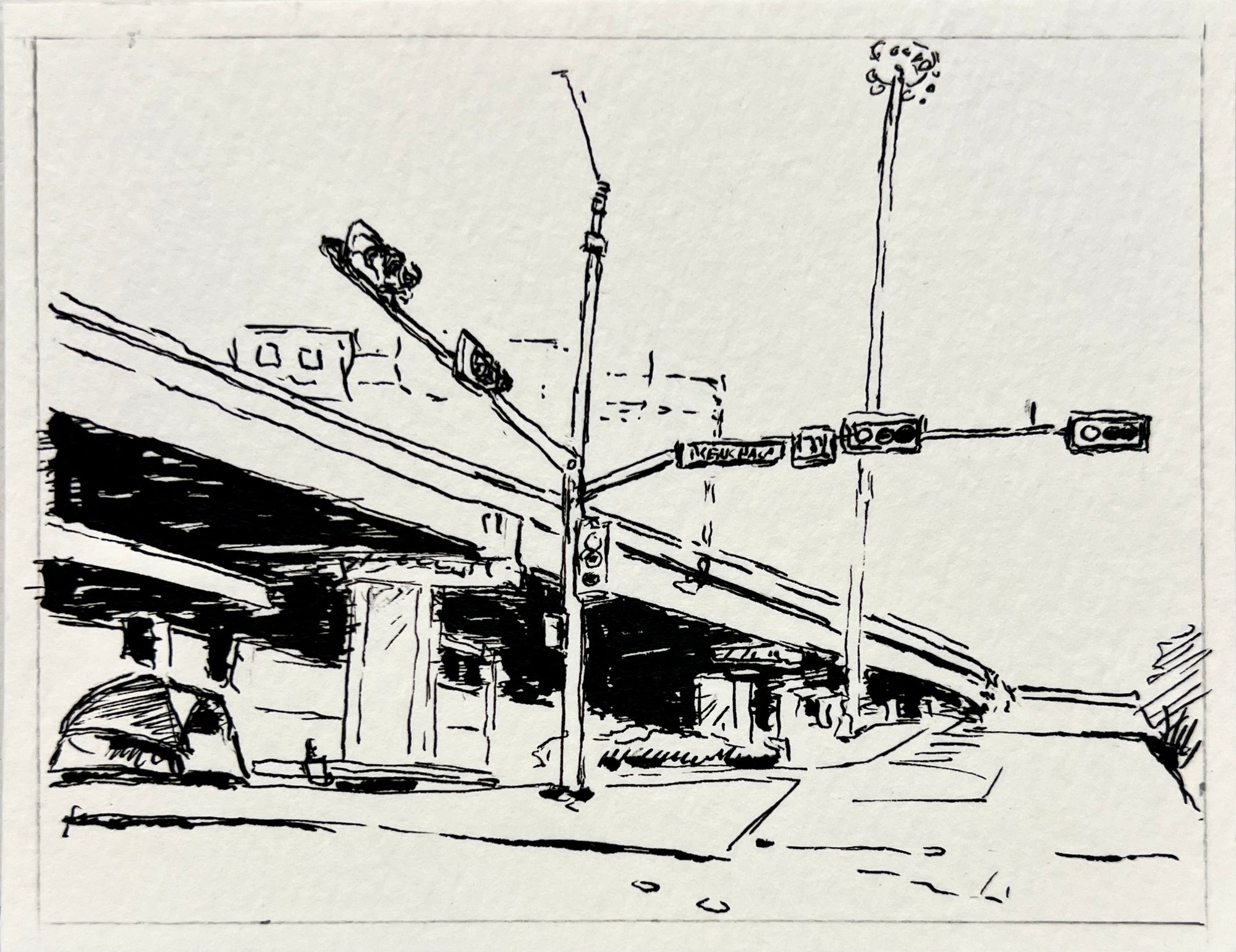 Ben White Near Dan's Hamburgers by Paul Moncus - Mini Original