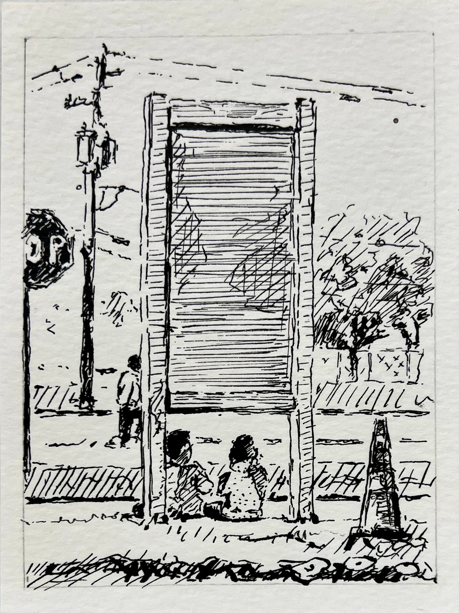 Center of the Block at 7th St. & Pleasant Valley by Paul Moncus - Mini Original