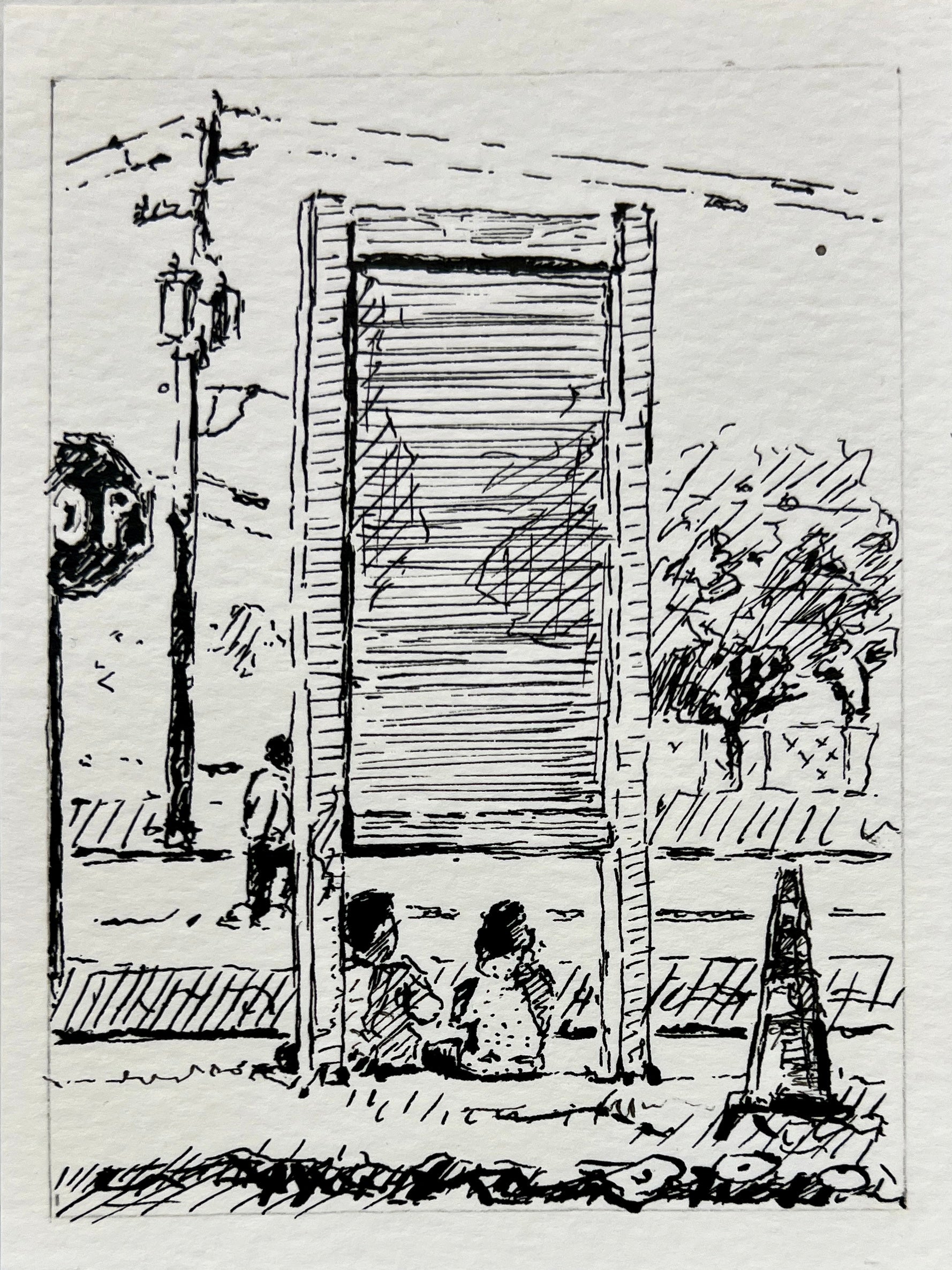 Center of the Block at 7th St. & Pleasant Valley by Paul Moncus - Mini Original