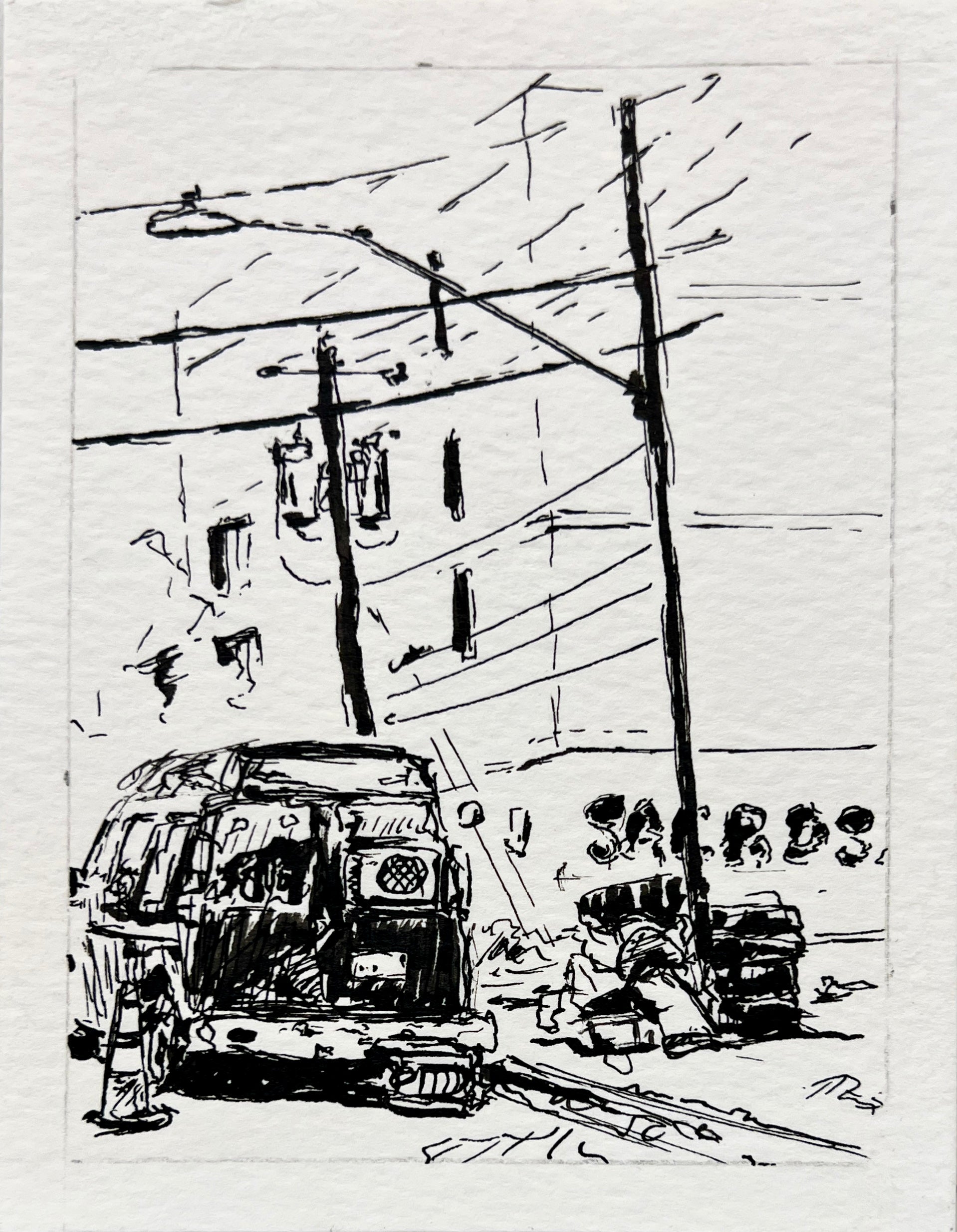 Near Hancock by Storage Units by Paul Moncus - Mini Original