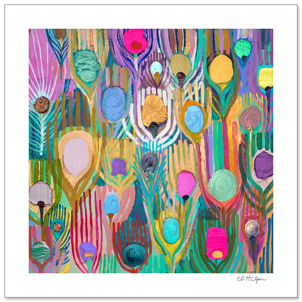 Peacock Wings #1 Print by Eli Halpin + 12"x12" Paper