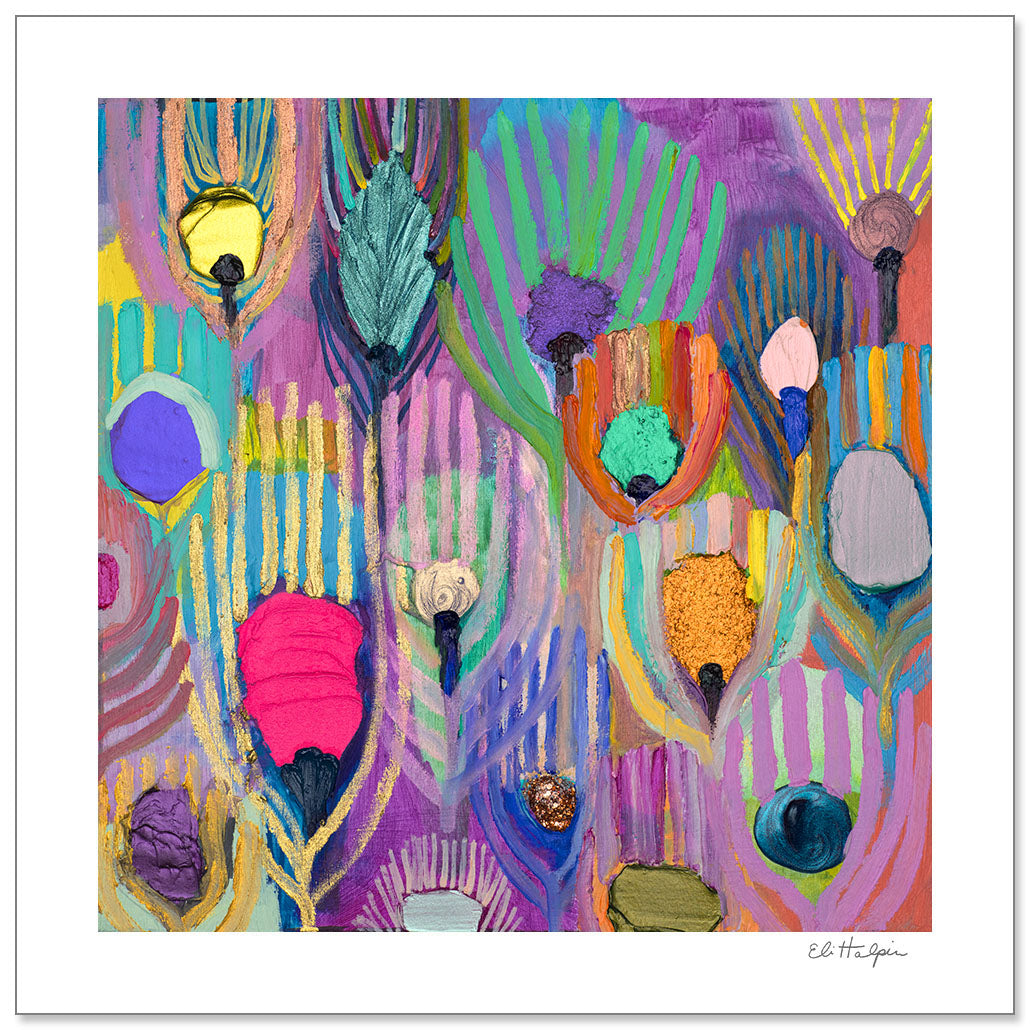 Peacock Wings #3 Print by Eli Halpin + 12"x12" Paper