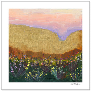 Pink Desert Sky Print by Eli Halpin + 8"x8" Paper