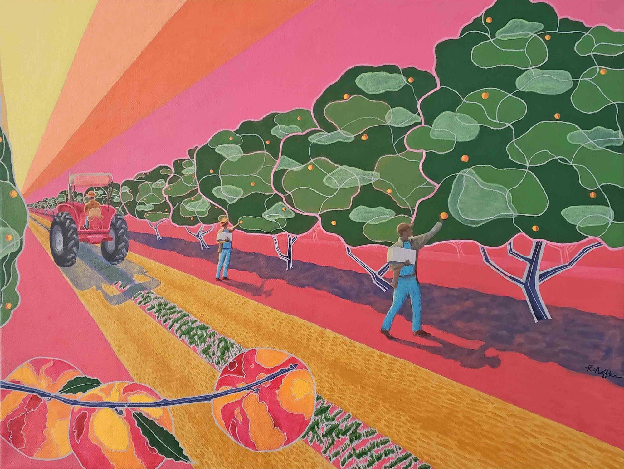 Under a Peach Sky in Fredericksburg Print by Rachel Noffke