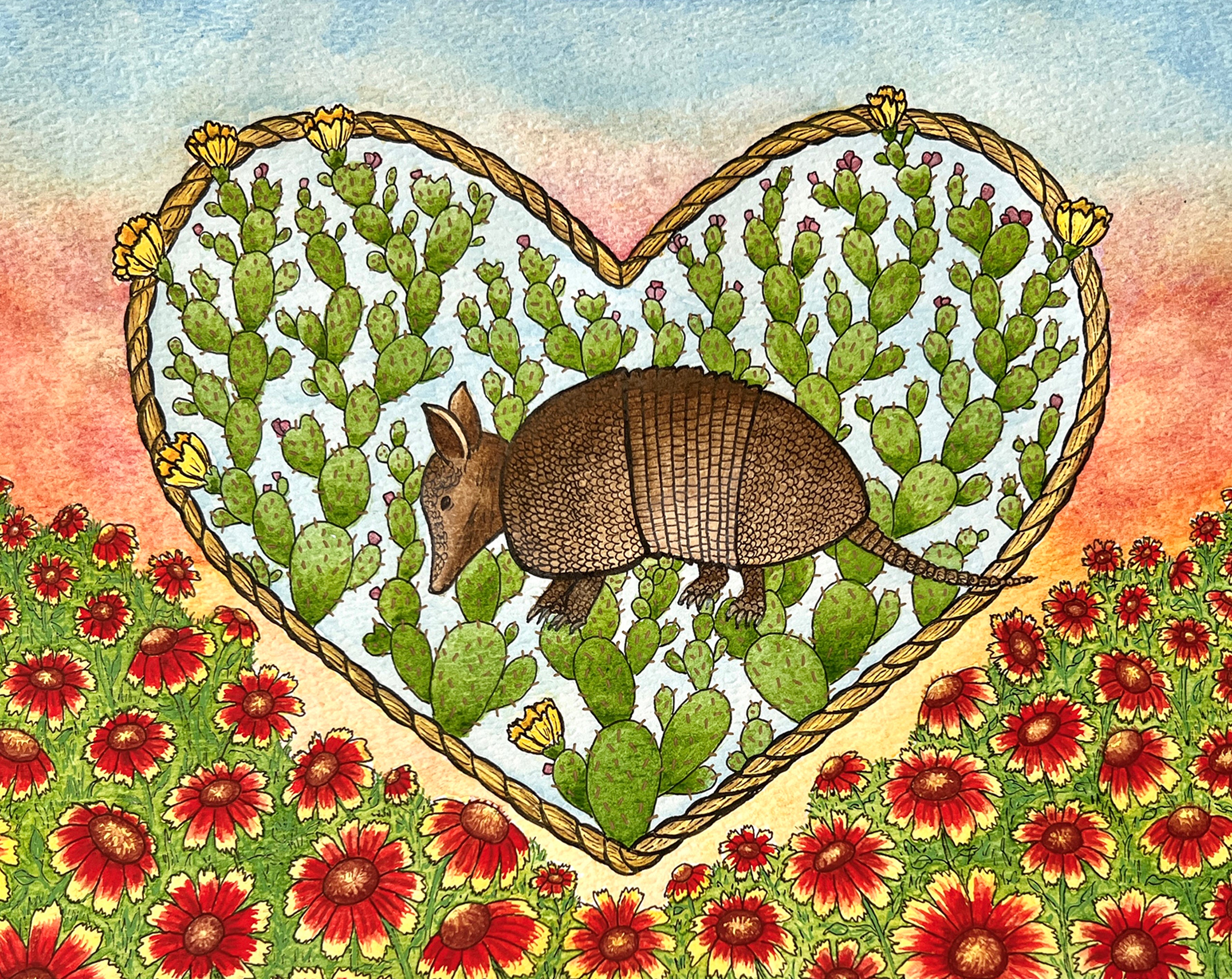 Rambling Dillo Print by Sarah Figueroa