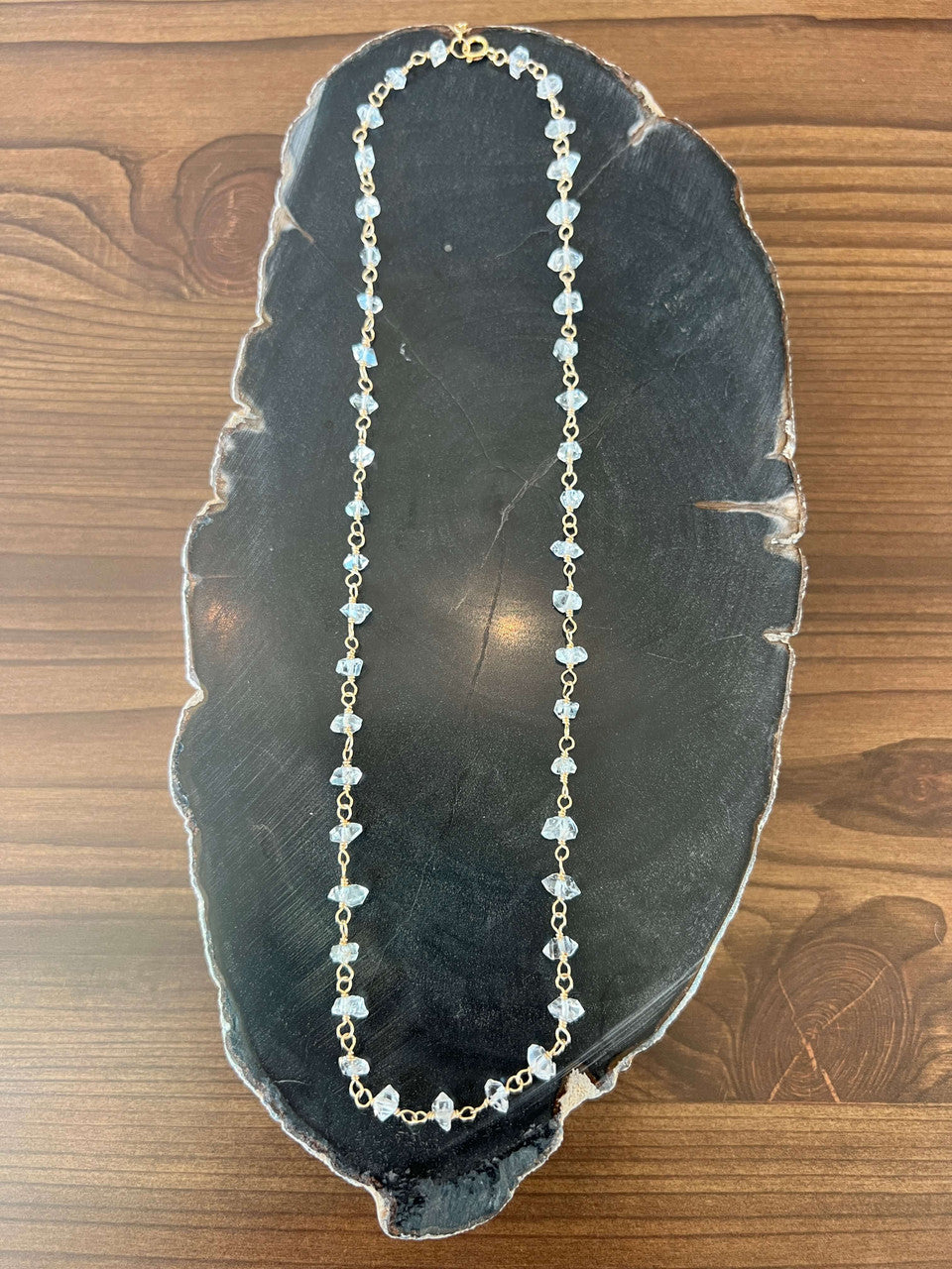 Herkimer Diamond choker with Gold Filled wire work by Rebecca Frazier