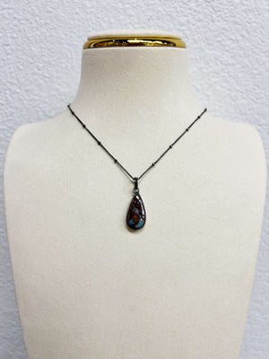 Boulder Opal and Sterling Silver Necklace by Rebecca Frazier