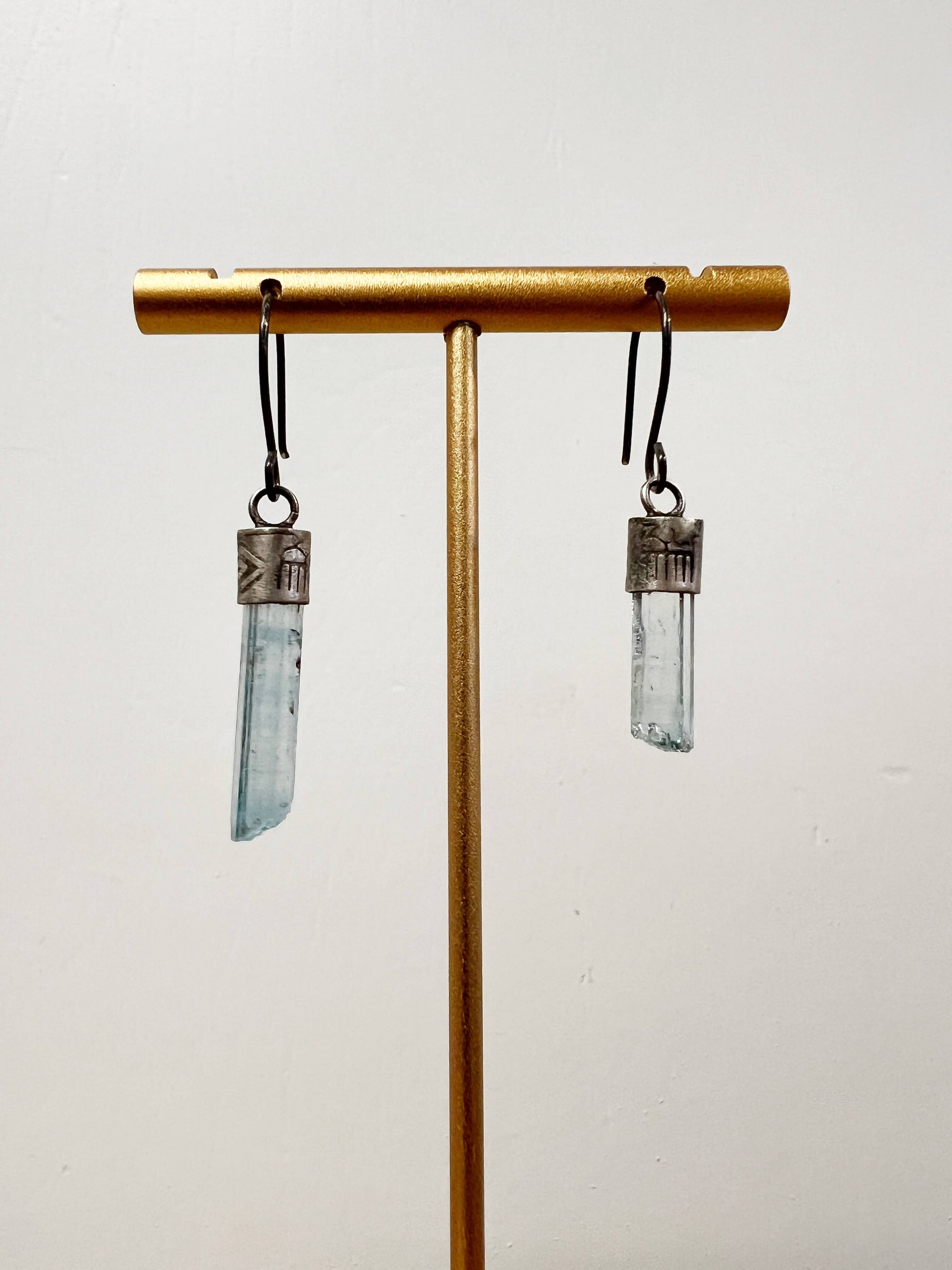 Aquamarine Pillar Earrings by Rebecca Frazier Jewelry