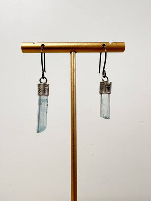 Aquamarine Pillar Earrings by Rebecca Frazier Jewelry