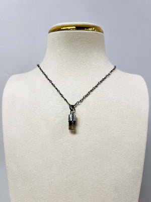 Smoky Quartz and Topaz Pendant on a Fine Silver Beaded Chain by Rebecca Frazier Jewelry