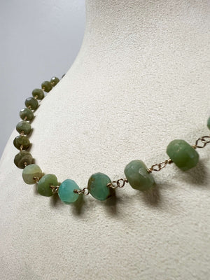 Chrysoprase and Gold Filled Necklace by Rebecca Frazier Jewelry