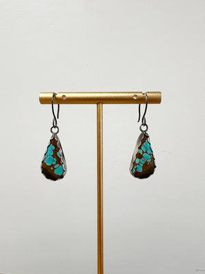 Number 8 Mine Turquoise Earrings by Rebecca Frazier