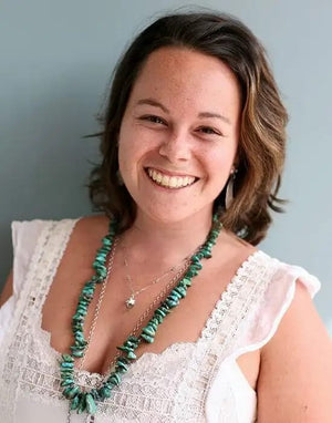 Chrysoprase and Gold Filled Necklace by Rebecca Frazier Jewelry