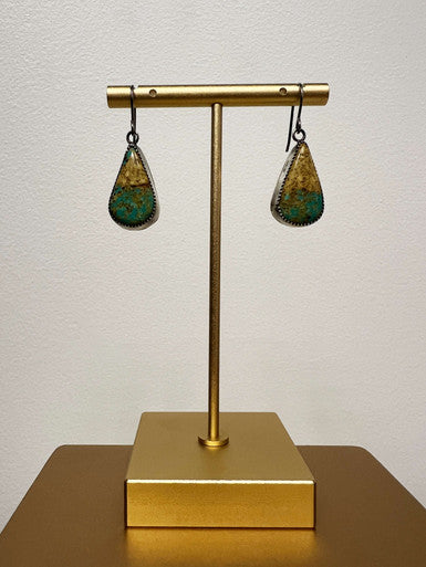 Royston Turquoise Drops and Sterling Silver Earrings by Rebecca Frazier